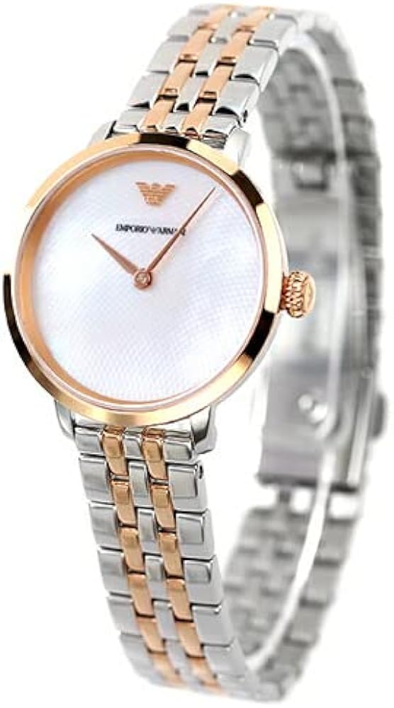 Emporio Armani Modern Slim Analog Mother of Pearl Dial Two Tone Steel Strap Watch For Women - AR11157 - Image 3